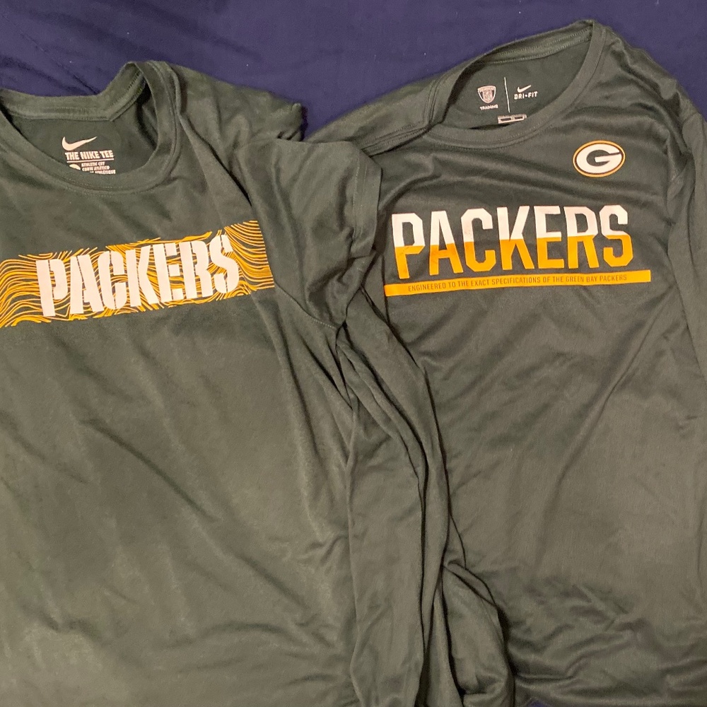 Green Bay Packers Youth XL (3) like new. Two Short sleeve  & a Long Sleeve. $30.